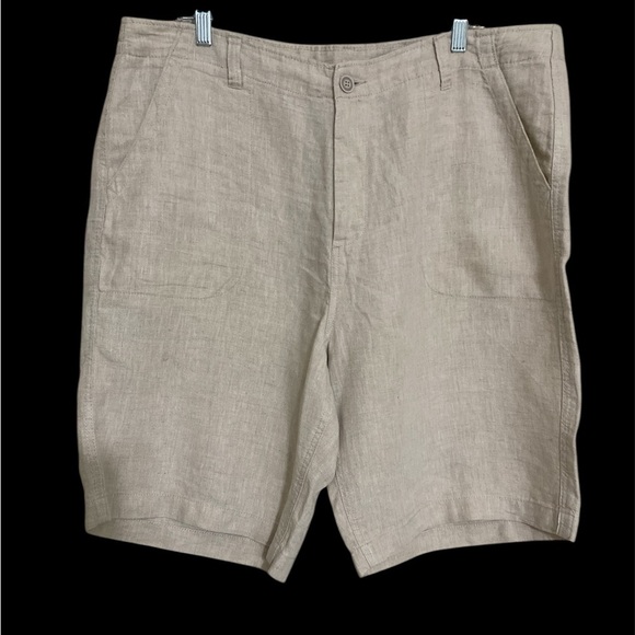 Ocean & Coast Men's Tan Shorts 38 Linen Bermuda Vacation Resort Casual Beach - Picture 7 of 7